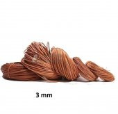 Deri Sırım İp Yuvarlak 3 mm Naturel 1mt (Leathercraft, Deri Hobi) - 1