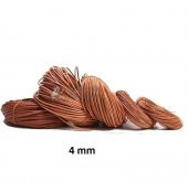 Deri Sırım İp Yuvarlak 4 mm Naturel 1mt (Leathercraft, Deri Hobi) - 1