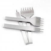 Çapraz Delgi / Çatal Zımba Seti 5mm 4 Adet Deri El Aleti - 1