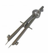 Metal İğne Uçlu Pergel 11cm Deri El Aleti - 1