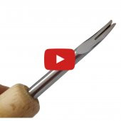 SRTfootcare Ahşap Saplı Çapak Alma Bıçağı  Linör 0,8-1 mm Deri El Aleti - 1