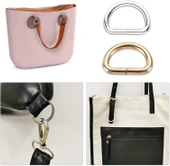 D Metal Halka, Çanta Sapı İçin D Halka 25 Adet Altın Sarı - 3