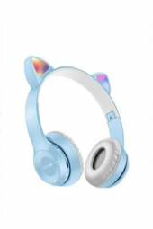 Kablosuz Bluetooth Kulaküstü Kedili P47m Kulaklık RGB Işıklı Kedi Desenli Kulaklık - 1