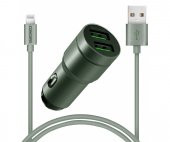 Concord C-773 Lightning Kablo Çift USB Araç Şarj Cihazı - 1
