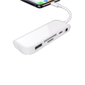 Concord Lightning To Usb + Kart Okuyucu (SD/TF)+ Şarj + 3.5mm Aux Dönüştürücü - 2