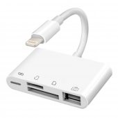 Concord BYL-108L Lightning to Gigabit + Ethernet + USB + Şarj Bağlantılı Dönüştürücü - 1