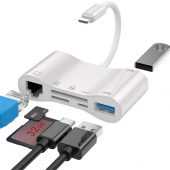 Concord BYL-1034 RJ45 Lan 100Mhz Lightning Şarj Bağlantılı OTG Dönüştürücü - 1