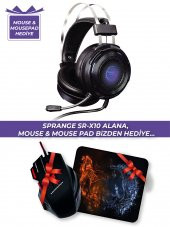 SPRANGE SR-X10 7+1 LED Işıklı Oyuncu PC Kulaklık ( MOUSE & MOUSEPAD HEDİYELİ ) - 1