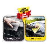 Automix Araba Araç Otomobil Oto İç Dış Ofis Ev Cam Kurulama Temizleme Mikrofiber Bez 2li Set 50x50 - 2
