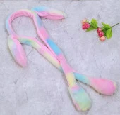 Tavşan Taç Şapka Hareketli Işıklı Kulaklar Peluş Kafa Bandı Sarı Hava Yastık - 2