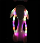 Tavşan Taç Şapka Hareketli Işıklı Kulaklar Peluş Kafa Bandı Sarı Hava Yastık - 3