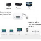 CLASS Mini Display Port To VGA Dönüştürücü Kablo Mdp Male (Erkek) VGA Famele (Dişi) - 2