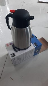 ÇELİK TEROS 2 LT Çift Katlı Premium Paslanmaz Çelik Termos 2 Lt Piknik Kamp Servis Ikram Için Su Meşrubat Çay Termosu - 3