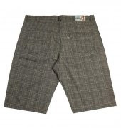 Büyük Beden Battal Boy Erkek Şort Dekons Ekose Haki-Kahve - 2