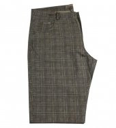 Büyük Beden Battal Boy Erkek Şort Dekons Ekose Haki-Kahve - 3