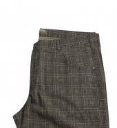 Büyük Beden Battal Boy Erkek Şort Dekons Ekose Haki-Kahve - 4