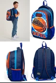 Coral High Lacivert Turuncu Basketbol Üçlü İlkokul Okul Çanta Seti - 3