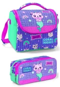 Coral High Yeşil Mavi Unicorn Kız Çocuk Beslenme Çantası Seti thumbnail 1