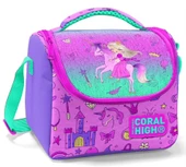Coral High Mor Pembe Peri Kızı ve Unicorn Kız Çocuk Yalıtımlı Beslenme Çantası thumbnail 1