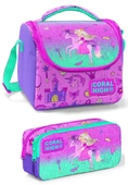 Coral High Mor Pembe Peri Kız Çocuk Beslenme Çantası Seti thumbnail 1