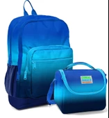 Coral High Erkek Çocuk İlkokul Okul Sırt Çantası ve Beslenme Çanta Seti - Lacivert Mavi Gradyan thumbnail 1