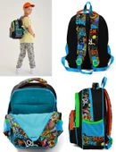 Coral High Siyah Mavi Grafiti İlkokul Okul Sırt Çantası - Erkek Çocuk thumbnail 3