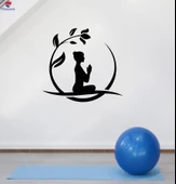Yoga Odası Oturma Odası, Yatak Odası Sticker Daire Çiçek Namaste Çıkartmaları Relax thumbnail 1