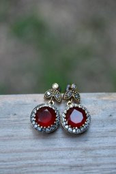 STONEAGE Yakut ve Zirkon Taşlı Otantik Bayan Küpe - 1