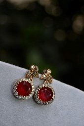 STONEAGE Yakut ve Zirkon Taşlı Otantik Bayan Küpe - 3