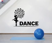 Oturma Odası, Yatak Odası Duvar Sticker Küçük Dansçı Çiçek Desenli Çocuklar Bale Stüdyosu Çıkartmaları thumbnail 1