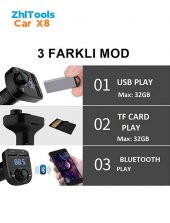 Zhltools Car X8 Otomobil Fm Transmitter Bluetooth Usb Mp3 Sd Kart - 5