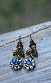 STONEAGE Safir ve Zirkon Taşlı Otantik Bayan Küpe thumbnail 1