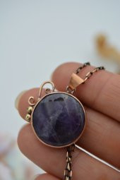 STONEAGE AMETİST TAŞLI ÖZEL TASARIM KOLYE thumbnail 4