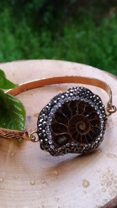 STONEAGE Salyangoz Fosili El Yapımı Bayan Bileklik Bilezik thumbnail 1