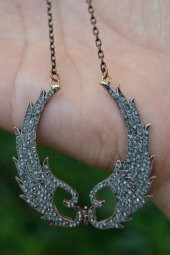 STONEAGE JEWELLERY Black Diamond Melek Kanat Bayan Kolye - 2