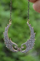 STONEAGE JEWELLERY Black Diamond Melek Kanat Bayan Kolye - 4