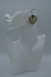 STONEAGE TURKUAZ TAŞLI KALP KÜPE thumbnail 1