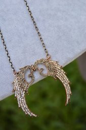 STONEAGE JEWELLERY İki Renkli Melek Kanat Bayan Kolye thumbnail 1