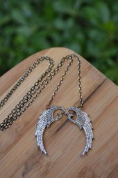 STONEAGE JEWELLERY İki Renkli Melek Kanat Bayan Kolye thumbnail 3