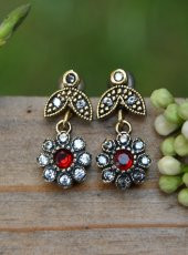 STONEAGE Yakut ve Zirkon Taşlı Bayan Otantik Küpe - 2