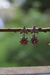 STONEAGE Yakut ve Zirkon Taşlı Bayan Otantik Küpe - 7