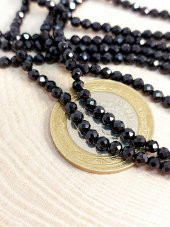 Turmalin Taşı 3mm 1000 Ayar Gümüş İpli Kolye (Sabit Klipsli) thumbnail 6