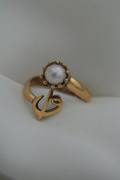 STONEAGE ELİF VAV İNCİLİ YÜZÜK thumbnail 2