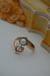 STONEAGE ELİF VAV İNCİLİ YÜZÜK thumbnail 3