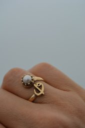 STONEAGE ELİF VAV İNCİLİ YÜZÜK thumbnail 5