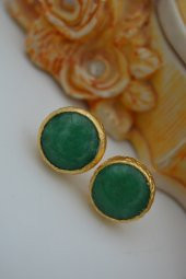 STONEAGE YEŞİM TAŞLI EL YAPIMI KÜPE thumbnail 4