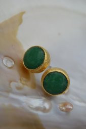 STONEAGE YEŞİM TAŞLI EL YAPIMI KÜPE thumbnail 6