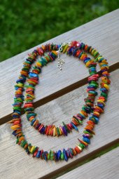 STONEAGE Renkli Sedef Doğal Taş Bereket Yaz Bayan Kolyesi Hediye Kutusunda thumbnail 1