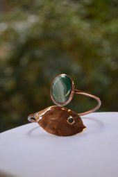 STONEAGE JEWELLERY Yeşil Akik Taşlı Tasarım Bileklik - 2