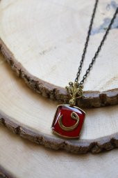 STONEAGE JEWELLERY Vav Harfli Bayan Bronz Kolye thumbnail 3